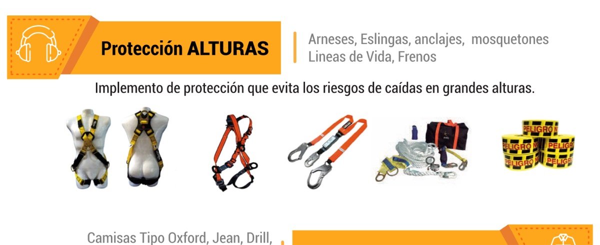 Arneses y equipos para trabajo en alturas